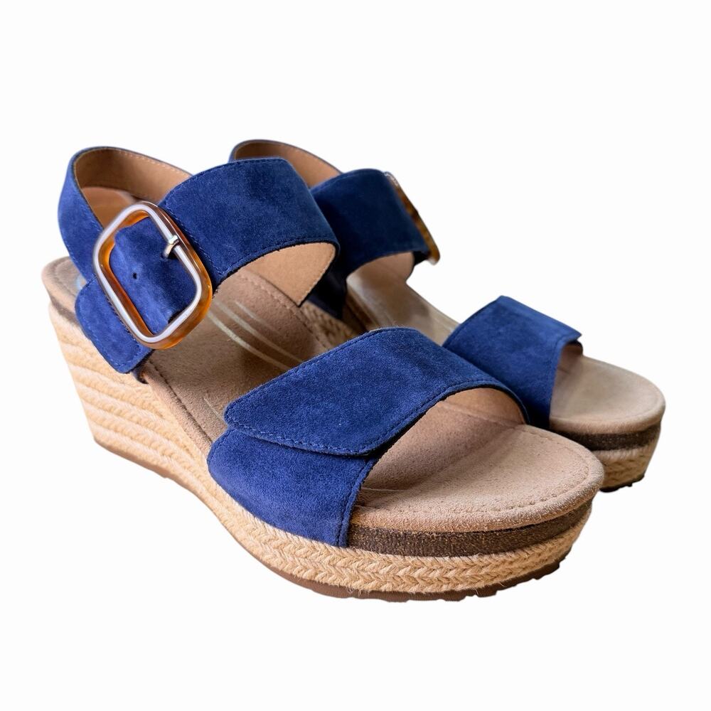 Aetrex Womens Sandals Ashley Arch Support Wedge EW791W38 Navy 7.5 8 Bohemian